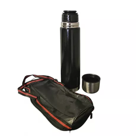 Termo 1 litro negro. Con funda