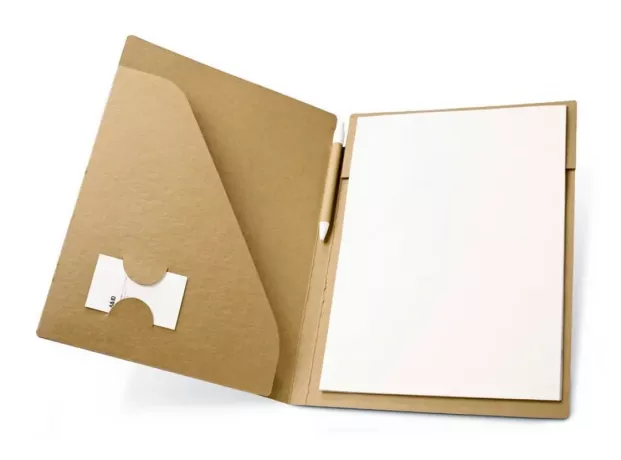 Carpeta ecologica con block y boligrafo