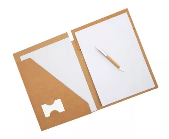 Carpeta ecologica con block y boligrafo