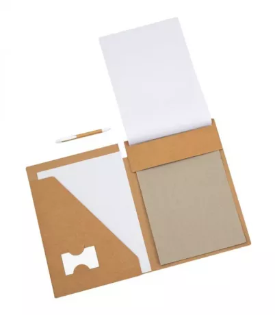 Carpeta ecologica con block y boligrafo