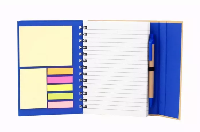 Cuaderno anotador ecologico con notas adhesivas