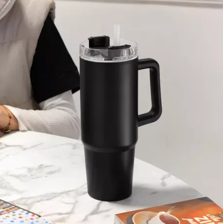 Jarro Mug Doble Pared Con Sorbete Plástico y Acero 880ml