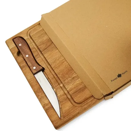 Set de asado calidad. Tabla y cubiertos PÑA