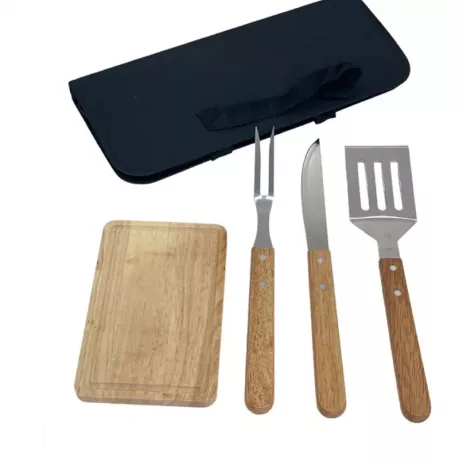 Set parrillero 4 piezas + tabla mini