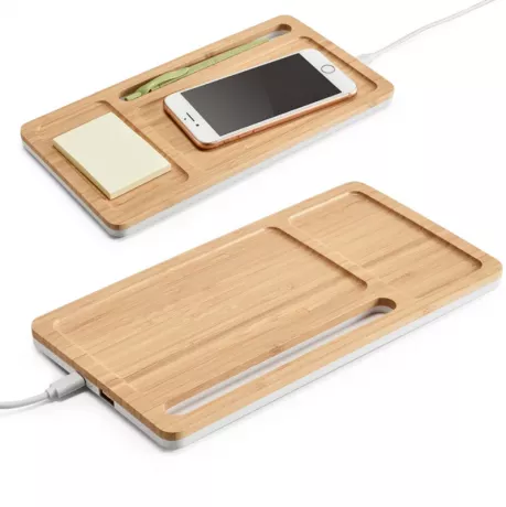 Cargador inalámbrico organizador de bamboo