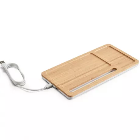 Cargador inalámbrico organizador de bamboo