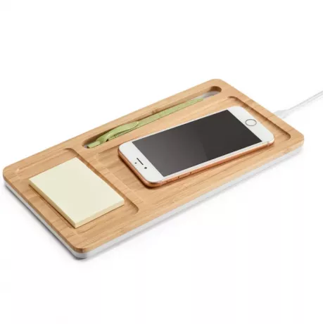 Foto de Cargador inalámbrico organizador de bamboo