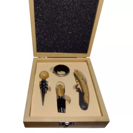 Foto de Set de vino caja de madera de bamboo