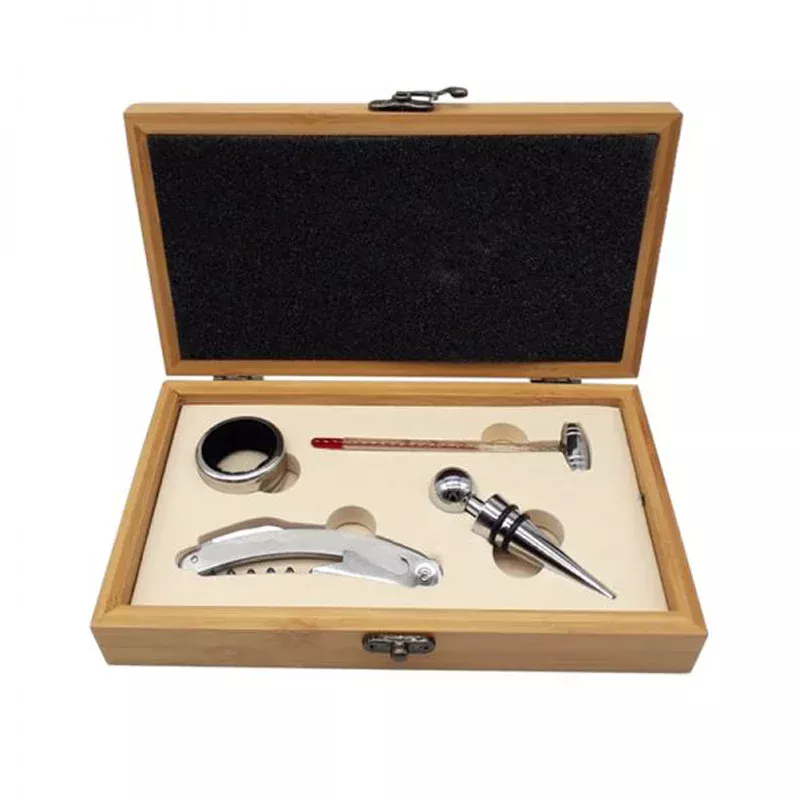 Set de vino rectangular. Bamboo y metal