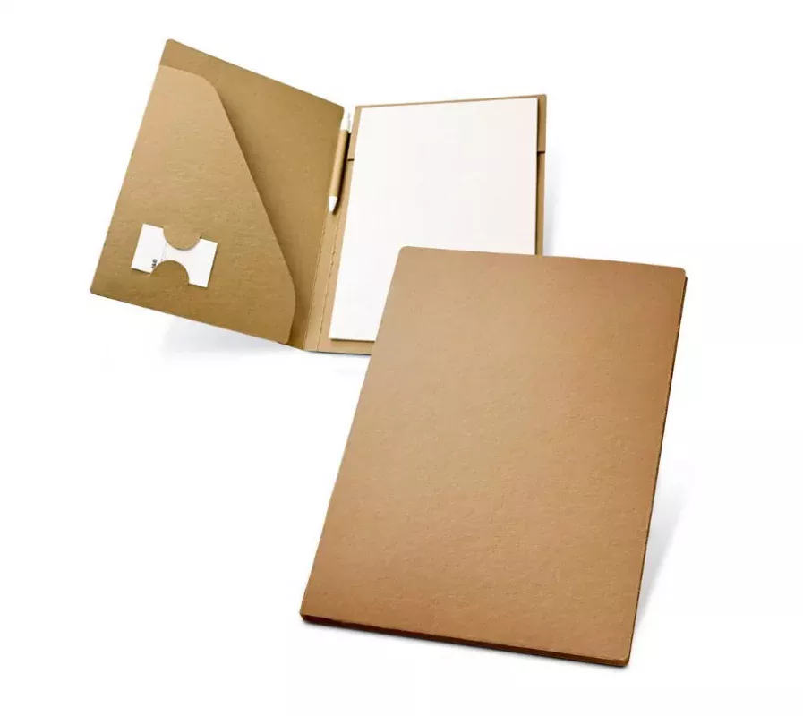 Carpeta ecologica con block y boligrafo