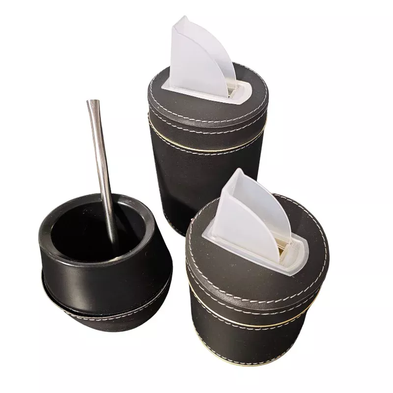 Kit de latas y mate. Eco cuero
