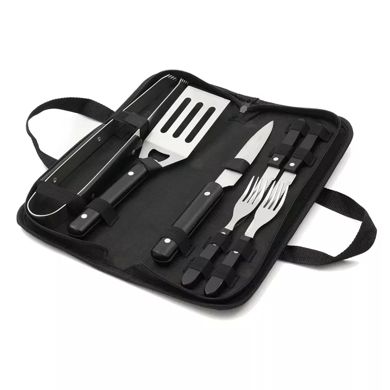 Set de asado importado. Estuche gris