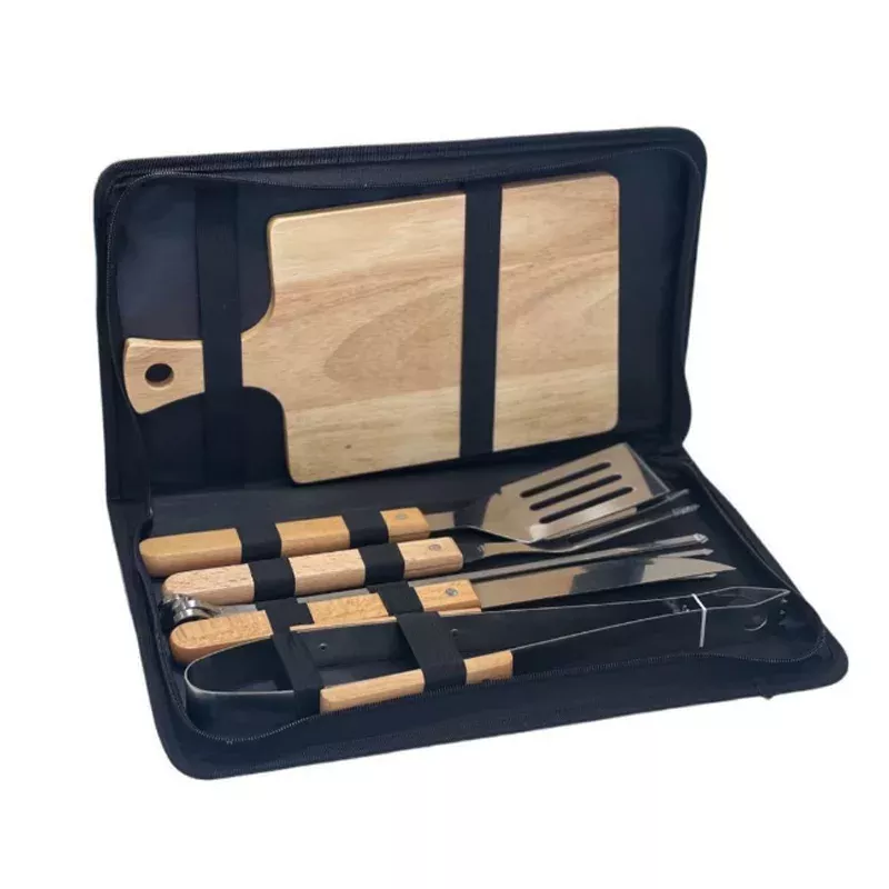Set de asado 5 piezas + tabla