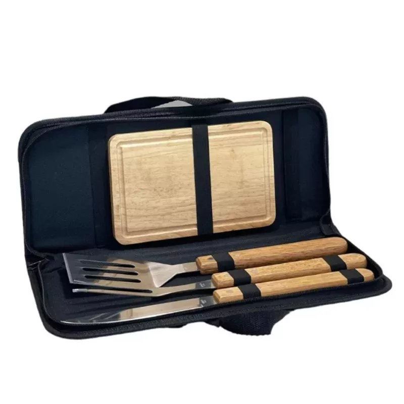Set parrillero 4 piezas + tabla mini
