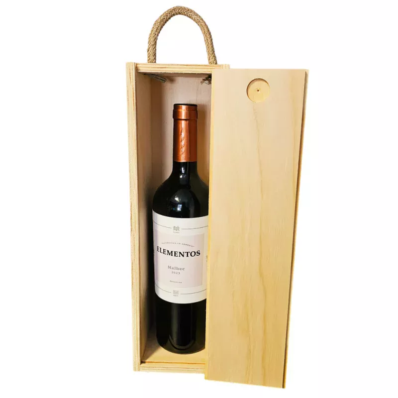Caja para 1 vino de pino. NO INCLUYE VINO