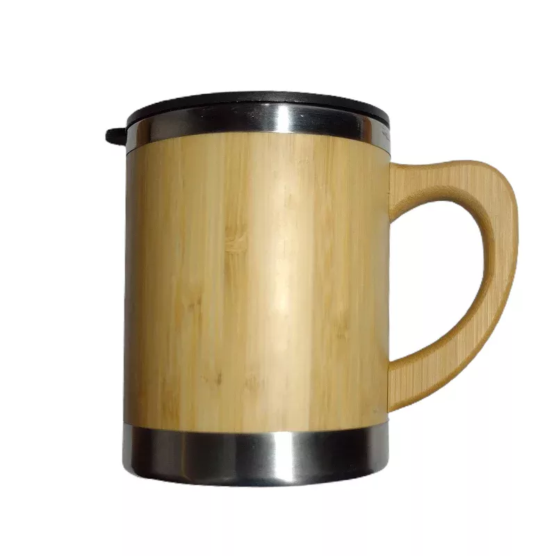 Jarro Taza 300 cc Térmico Acero Bamboo